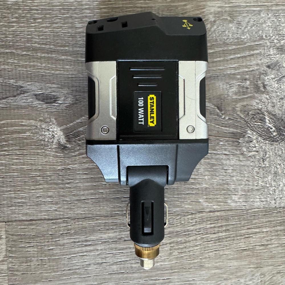 Stanley Black and Yellow 100W Power Inverter | 12V Auto Plug In